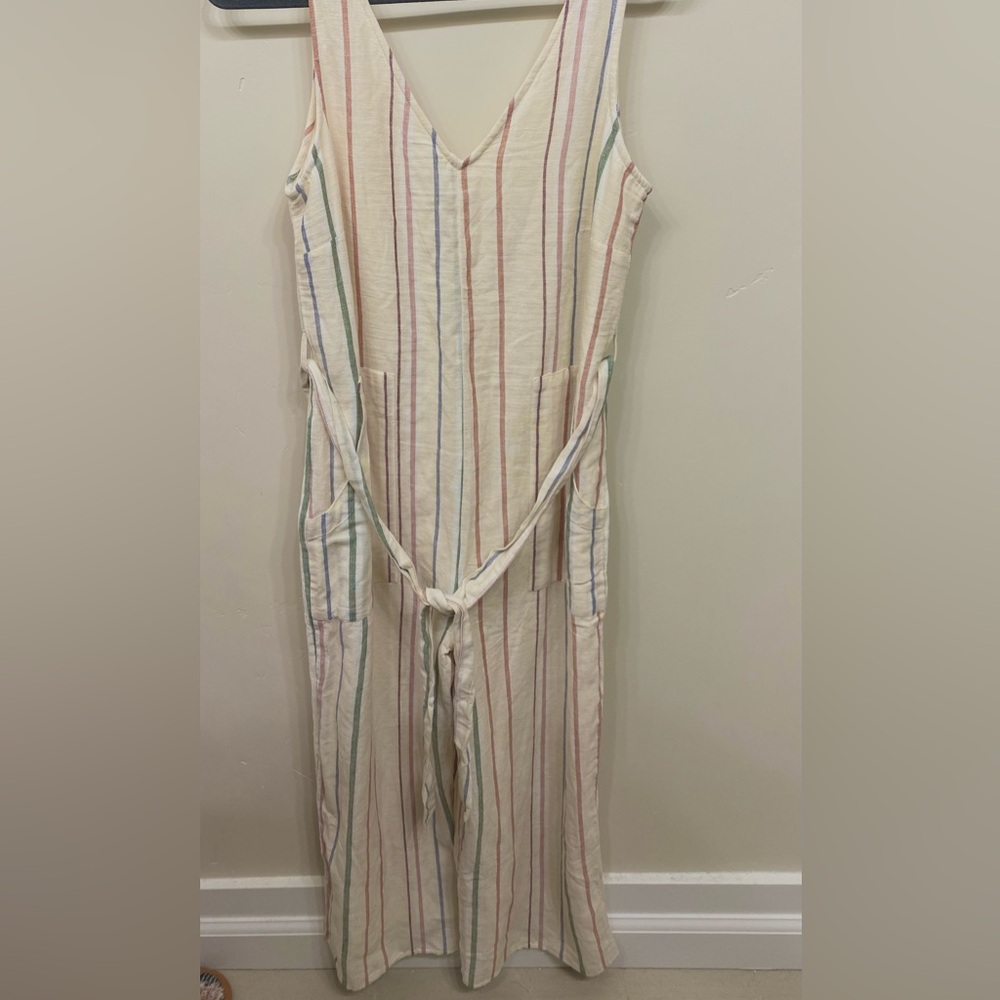 American Eagle One Piece - Cream with Multicolor Stripes